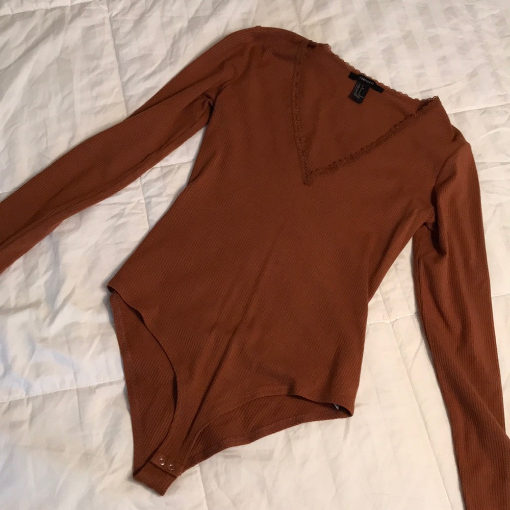 Long Sleeve Tan Bodysuit